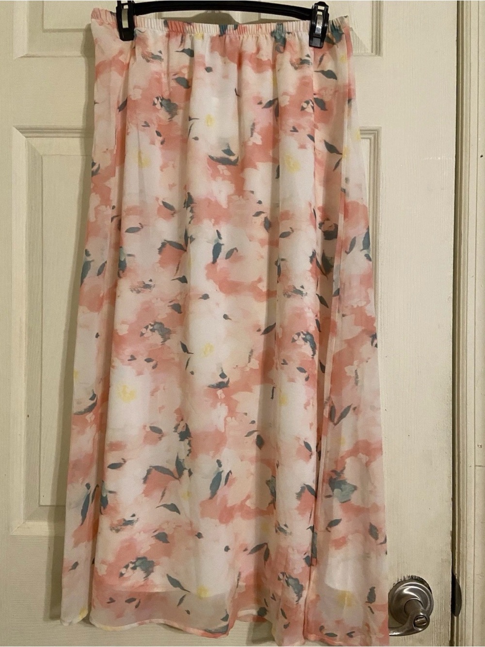 a new day Peach Pink Floral Maxi Skirt